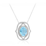 Sky Blue Topaz Silver Necklace