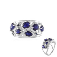 Bague en argent et Saphir bleu de Madagascar
