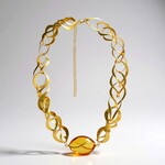 Collana in acciaio inossidabile con Ambra Baltica (dagen)
