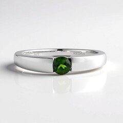 Anello in argento con Diopside Russo