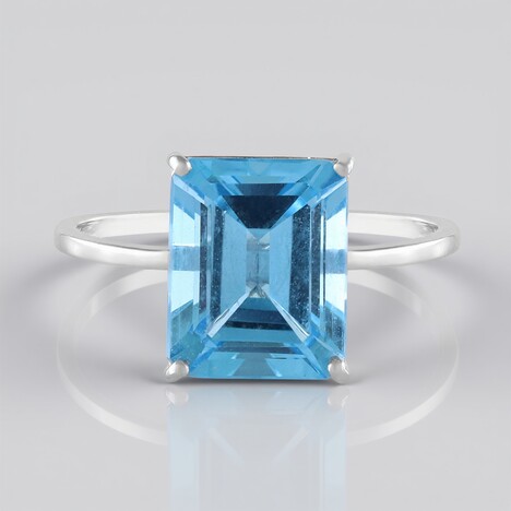 Anello in oro con Topazio Blu Svizzero