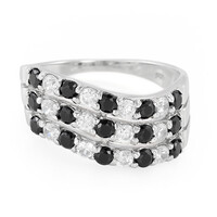 Bague en argent et Spinelle noir