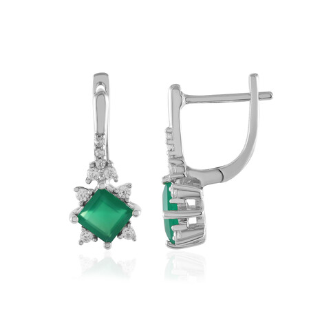 Boucles d'oreilles en argent et Onyx vert