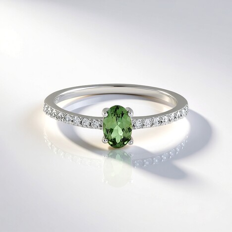 Anello in argento con Apatite Cromo