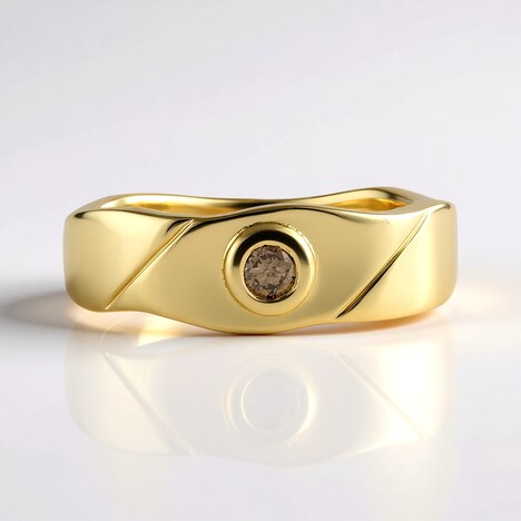 Anello in argento con Diamante Cioccolato I2