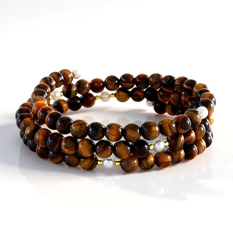 Bracciale in acciaio con Occhio di Tigre (Riya)