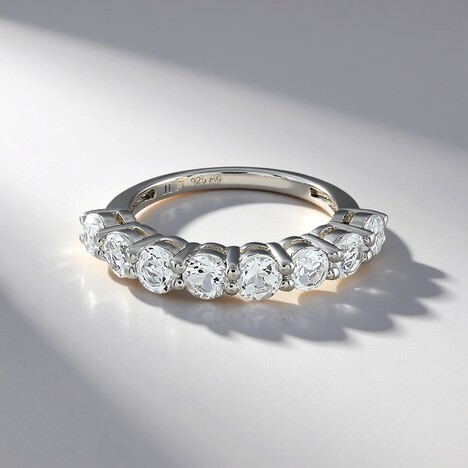 Anello in argento con Topazio Bianco