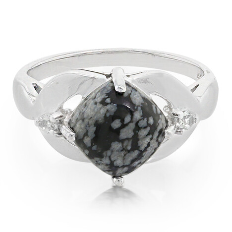 Schneeflocken-Obsidian-Silberring