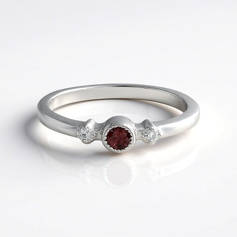 Anello in argento con Zircone Rosa