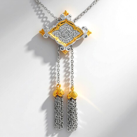 Collana in argento con Diamante I1 (H) (Gems en Vogue)