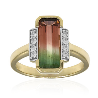 Mehrfarbiger Turmalin-Goldring