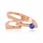 Zilveren ring met een tanzaniet (de Melo Essence)