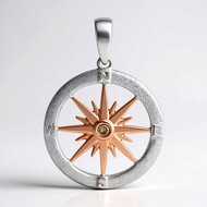 Ciondolo in argento con Diamante Argyle Rose de France I1 (Annette)