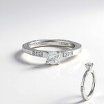 Bague en argent et Topaze blanche