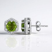 Pendientes en plata con Peridoto