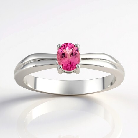 Anello in argento con Tormalina Rosa Brasiliana (Pallanova)