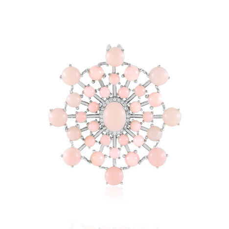 Zilveren hanger met een roze opaal (de Melo Essence)