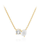 Collar en plata con Cuarzo blanco pastel