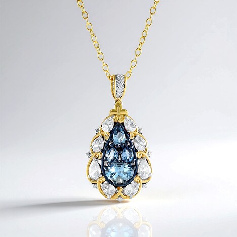 Ciondolo in argento con Acquamarina (Gems en Vogue)