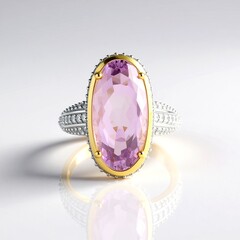 Anello in argento con Ametista Rose de France (Adela Silber)
