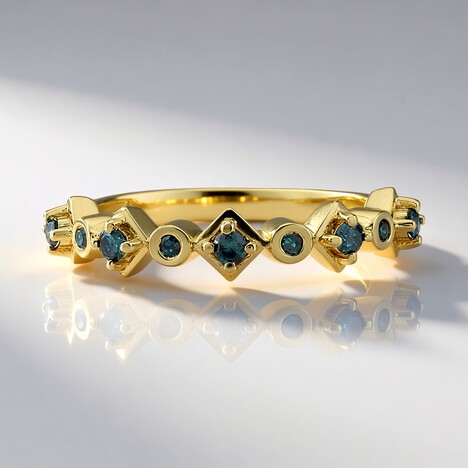 Anello in argento con Diamante Blu I3