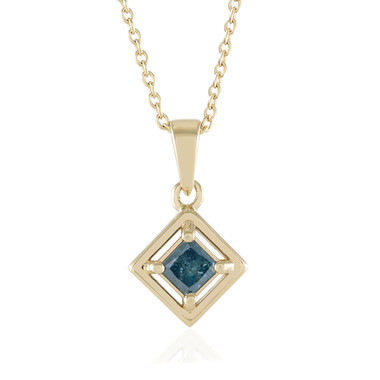 Blauer I3 Diamant-Silberhalskette