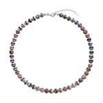 Mongolischer Achat-Silberhalskette