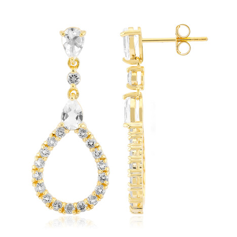 White Topaz Silver Earrings