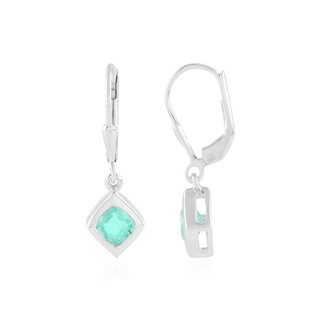 Boucles d'oreilles en argent et Emeraude de Colombie