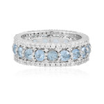 Brasilianischer Aquamarin-Silberring