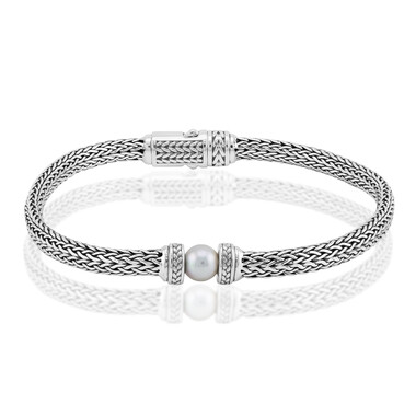Platin-Akoya-Perlen-Silberarmband (Nan Collection)
