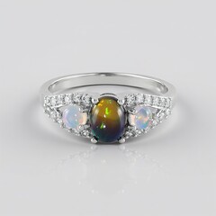 Anello in argento con Opale Mezezo