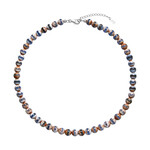 Zilveren halsketting met Mongolische Agaten