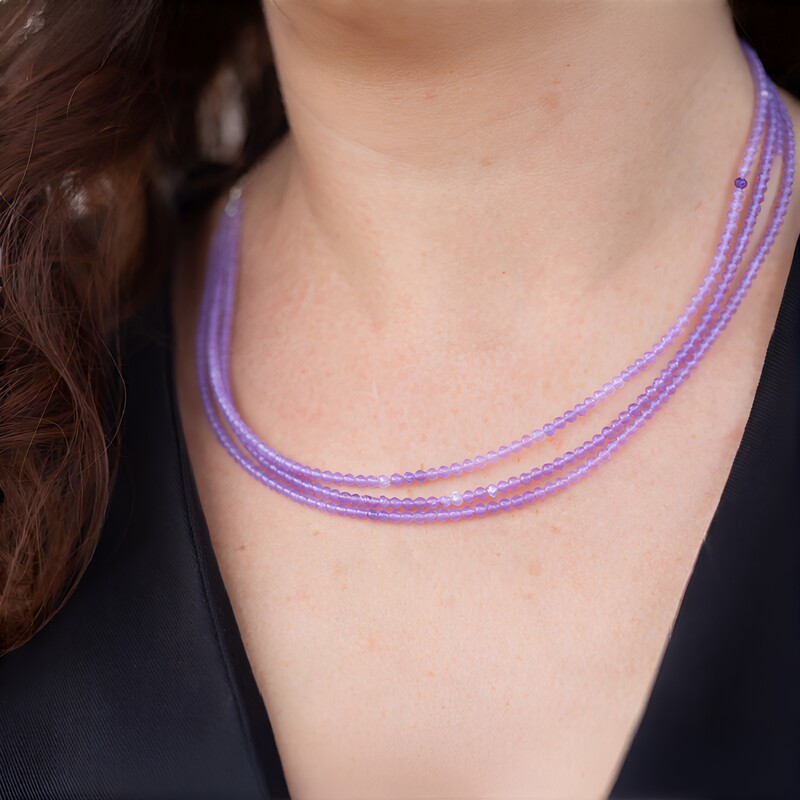 Tansanit-Silberhalskette