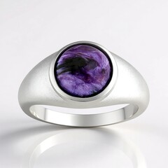 Anello in argento con Charoite