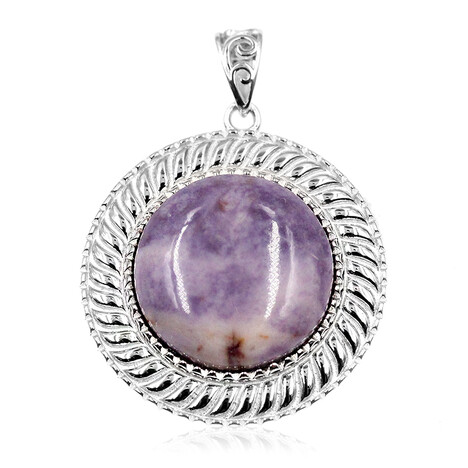 Fluorit-Opal-Silberanhänger