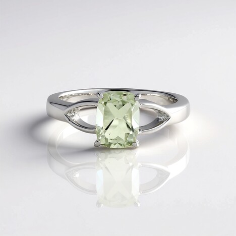 Anello in argento con Ametista Verde