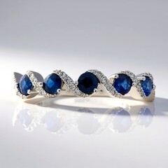 Anello in oro con Zaffiro Ceylon Blu