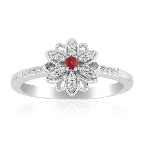 Anillo en plata con Berilo rojo