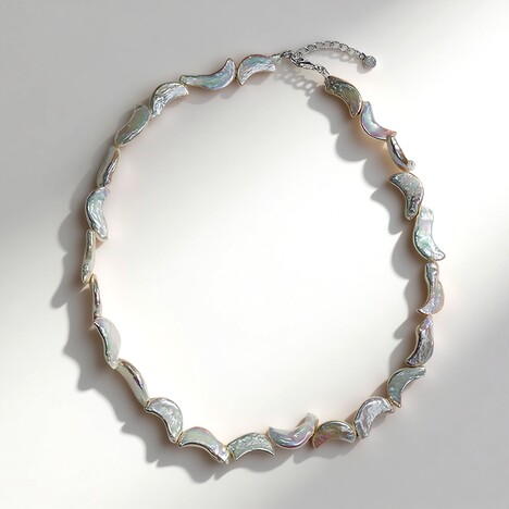 Collana in argento con Perla Keshi (TPC)