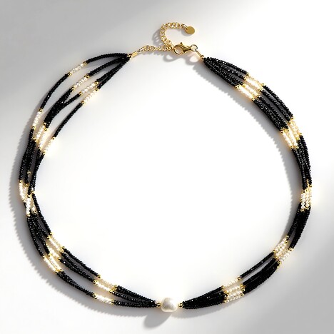 Collana in argento con Perla d'Acqua Dolce Bianca (Riya)