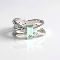 Anello in argento con Smeraldo Color Paraiba