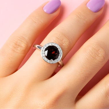 Zilveren ring met een rookkwarts