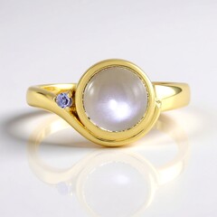 Bague en argent et Pierre de lune argent (KM by Juwelo)