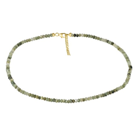 Zilveren halsketting met chrysoberilstenen