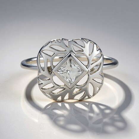 Anello in oro con Zircone (Ornaments by de Melo)