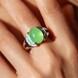 Bague en argent et Chrysoprase impériale
