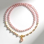 Collana in argento con Quarzo Rosa (Riya)