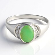Bague en argent et Chrysoprase impériale