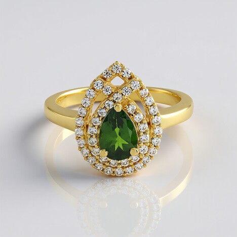 Anello in argento con Diopside Russo